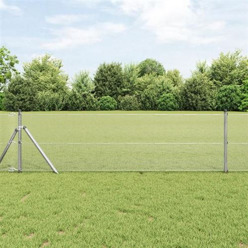 Vidaxl Argent Clôture En Fil Soudé 25 X 0,8 M Galvanisé À Chaud É - Image 3