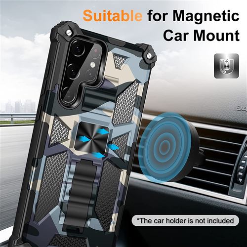 Coque Cuir Magnétique pour Samsung S22 Ultra FONGWAN avec Protection d'écran  Verre trempé, Cadre en métal - Noir - Coque et étui téléphone mobile à la  Fnac