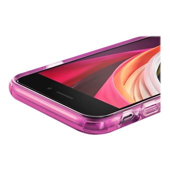 QDOS HYBRID NEON - Coque de protection pour téléphone portable - polycarbonate, polymères - transparent, rose fluorescent - pour Apple iPhone 6, 6s, 7, 8, SE (2e génération)