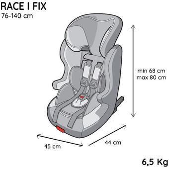 14€52 sur Siège auto isofix RACE I FIX 76-140 cm R129 –de 3 à 10