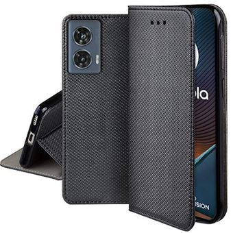 Housse etui coque pochette portefeuille pour Motorola Edge 50 Fusion 5G + film ecran - NOIR MAGNET - 1