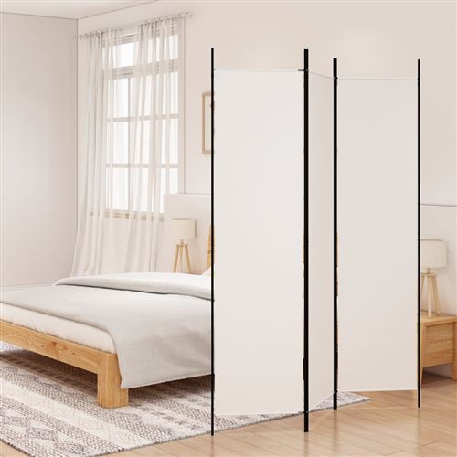 vidaXL Cloison de séparation 3 panneaux Blanc 150x200 cm Tissu