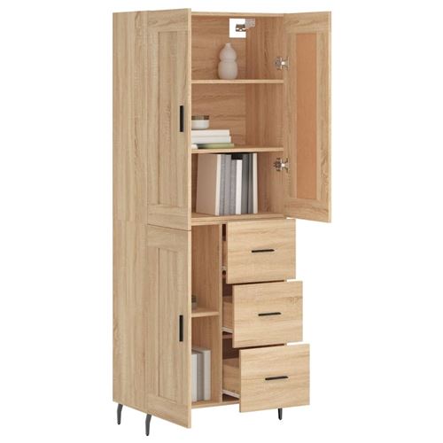 Buffet haut Chêne sonoma 69,5x34x180 cm Bois d'ingénierie