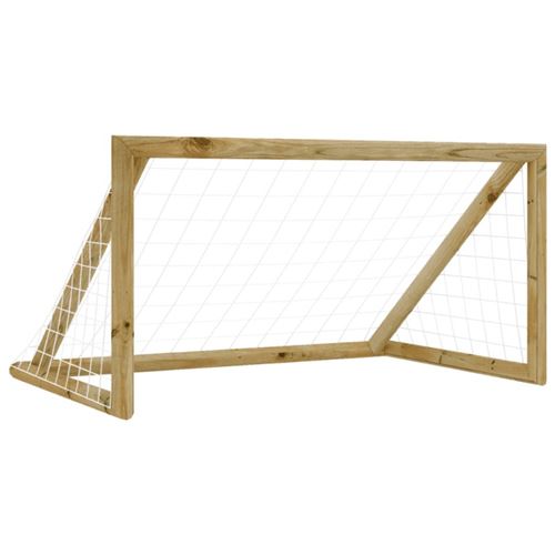 vidaXL But de football avec filet 120x80x60 cm Bois de pin imprégné