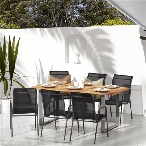 Non Communiqué Noir Lot De 6 Chaise Vidaxl Exterieur Non Pliable H. 88 Cm En Acier