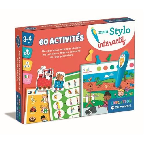 Clementoni - Mon Stylo Interactif - 60 Activités Éducatives - Stylos Lumineux Et Sonore - Fabriqué En Italie