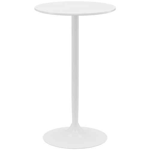 Mesa de café redonda de estilo contemporáneo HOMCOM, mesa de bistró con bandeja pintada y estructura de acero, dim. 60 cm x 60 cm