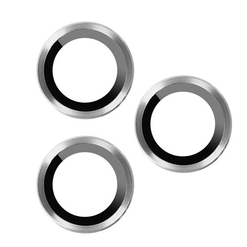 Film Caméra iPhone 14 Pro et 14 Pro Max Dureté 9H Contour Métal argent Avizar Transparent