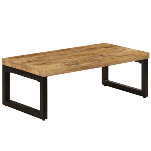 Mercatoxl - Table basse 100x50x35 cm Bois de manguier solide et acier