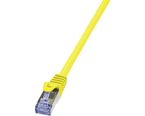 LogiLink - Cordon de raccordement - RJ-45 (M) pour RJ-45 (M) - 2 m - SFTP, PiMF - CAT 6a - sans halogène, moulé, sans crochet - jaune