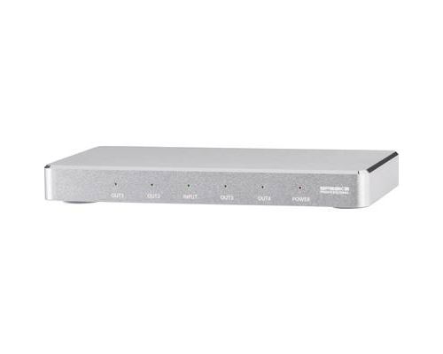 SpeaKa Professional 4 ports Répartiteur HDMI boîtier en aluminium, compatible avec lultra HD 3840 x 2160 pixels