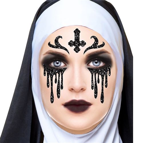 Joom Supermerchanteu Autocollants Visage Pailletés Nonne Halloween - Image 3