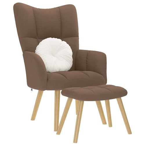 Non Communiqué Marron Vidaxl Relaxstoel Met Voetenbank Stof Bruin4016782
