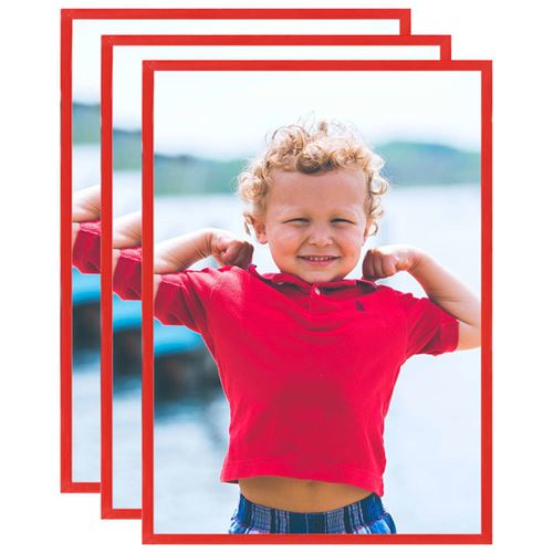 vidaXL Collage de cadres photo 3 pcs au mur table Rouge 42x59,4 cm MDF