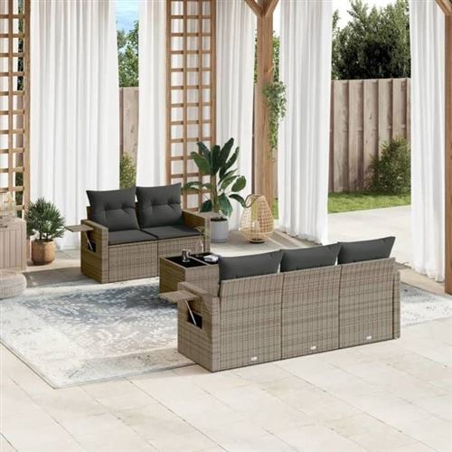 Non Communiqué Gris Salon De Jardin Modulable Vidaxl Resine Tressee 6 Pieces 55 X 62 X 69 Cm 2 Personnes