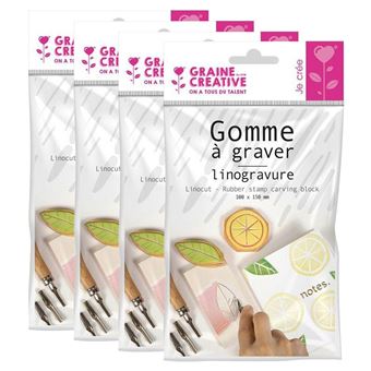 Plaques De Linogravure Souples - 4 Plaques Pour Créer Des Tampons, Impressions Artistiques