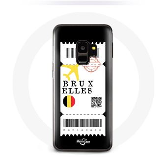 Coque pour Samsung Galaxy S9 Billet d'avion Bruxelles Belgique Maniacase - 1