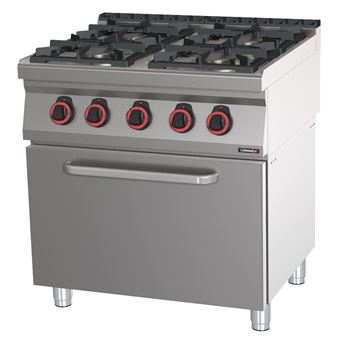 Fourneau gaz 4 feux avec four électrique ventilé GN 1/1 80 Casselin