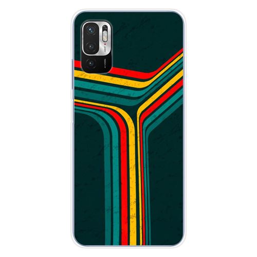 Coque en silicone imprimée compatible Xiaomi Redmi Note 10 5G Retro lines