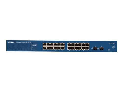 NETGEAR ProSAFE GS724T 24-Port Gigabit Smart Managed Switch - switch - 24 poorten - Beheerd - rack-uitvoering