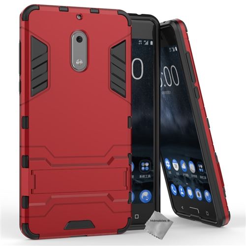 Housse etui coque rigide anti choc pour Nokia 6 avec film ecran - ROUGE