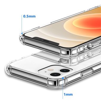 Coffret Noel iPhone 12 Mini, Coque Transparente + Verre + Écouteurs sans fil