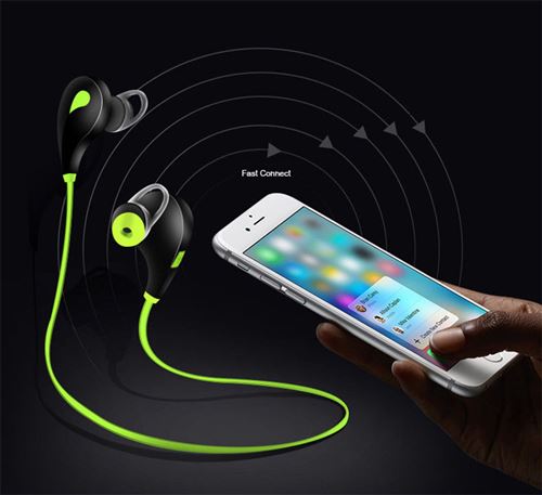 Ecouteurs Bluetooth Sport pour MOTOROLA MOTO G5 Smartphone Sans Fil Bouton Son Kit Main Libre INTRA-AURICULAIRE Universel (ROUGE)