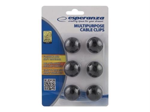 Esperanza Noir - Attaches De Câbles - (Pack De 6)