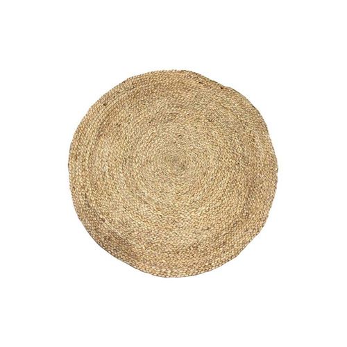 Tapis rond en jute ethnique Home - Diam. 120 cm - Beige
