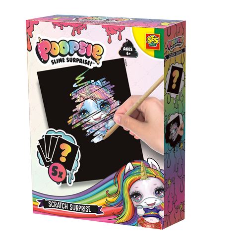 SES Creative Cartes à gratter Poopie surprise 6 pièces