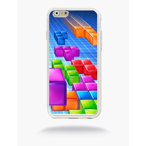 Coque Tetris Compatible Apple Iphone 6 Silicone Blanc Mat
