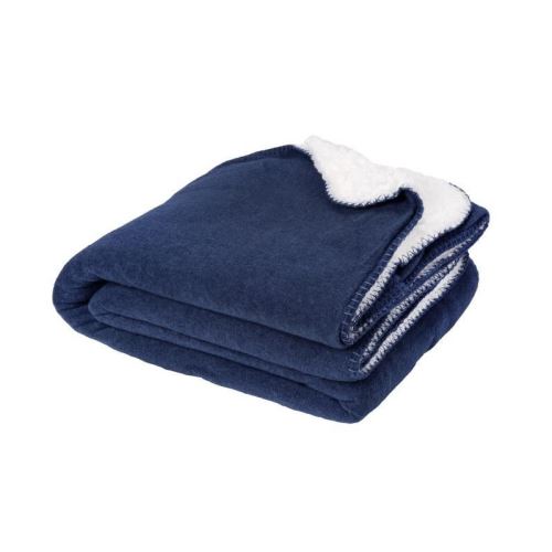 Plaid SWEET 130x150cm - 100% Polyester - Bleu Nuit