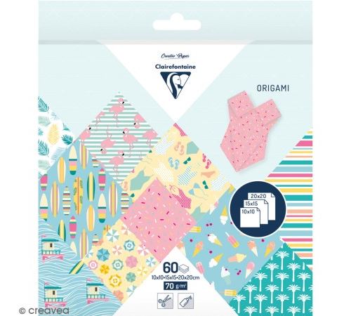 Papier origami Clairefontaine - 3 formats - California - 60 feuilles