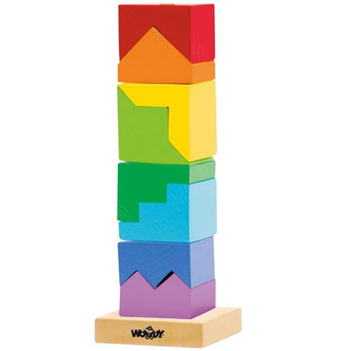 GEO Tour à empiler en bois jeux formes géométriques Montessori