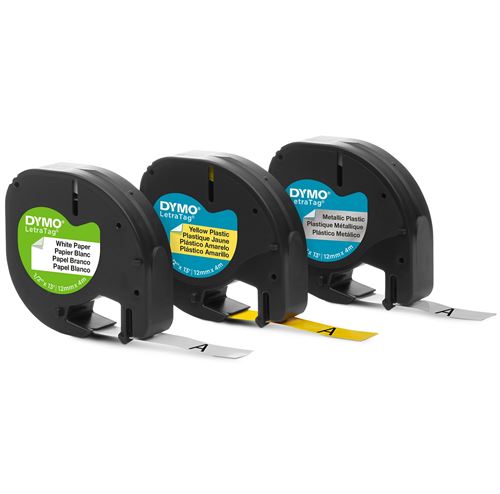 DYMO LetraTAG Starter Pack - kit de ruban-étiquette - 3 rouleau(x)