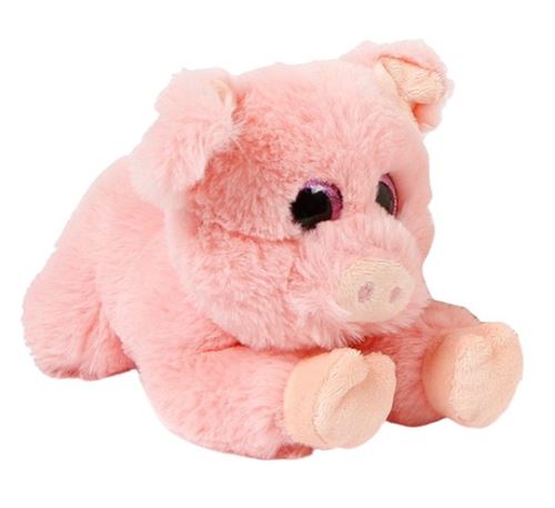 Take Me Home cochon en peluche couché de 20 cm en peluche rose