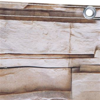 Brise Vue Occultant 1,5x10m Motif Pierre - 160g/m² Polyester - Pour Terrasse Et Balcon