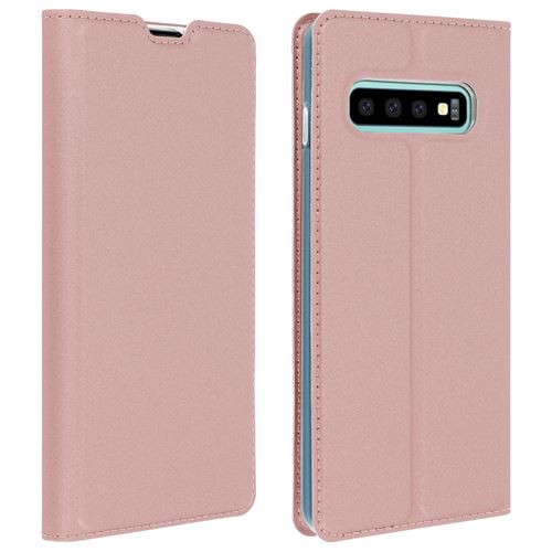 Housse Galaxy S10 Plus Étui Porte-cartes Fonction Stand Dux Ducis Rose gold