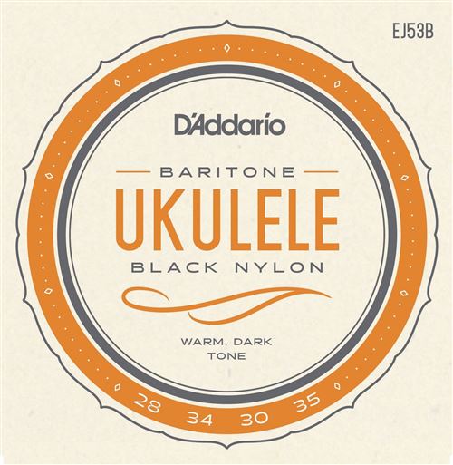 D'Addario EJ53B Ukulele Black Nylon Baritone - Image 3