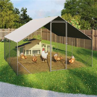 Enclos Poulailler 9m² Parc Grillagé 3x3m Acier Galvanisé