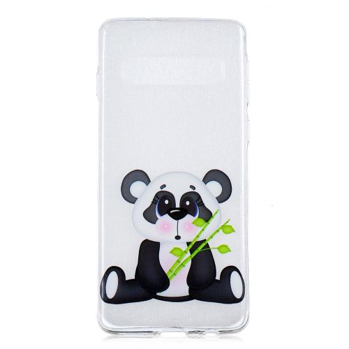 Coque en TPU impression de motif panda tenant bambou pour votre Samsung Galaxy S10