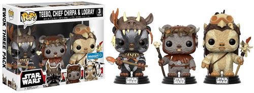 FunKo Pack DE 3 Figurines Popstar Wars.Teebo Chirpa Logray Limited.