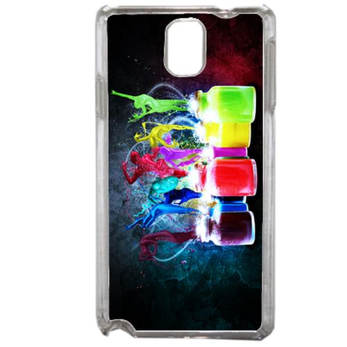 Coque Peinture Abstrait Silhouette Compatible Samsung Galaxy Note3 Transparent