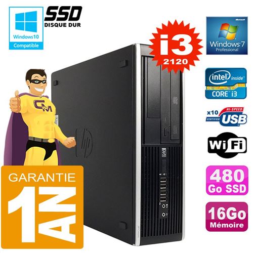Acheter Pc hp compaq 8300 sff core i3-2120 ram 16go disque 480go ssd graveur dvd wifi w7 État correct - 199,00 € Pc hp compaq 8300 sff core i3-2120 ram 16go disque 480go ssd graveur dvd wifi w7 État correct - Hewlett-Packard reconditionné disponible sur Fnac