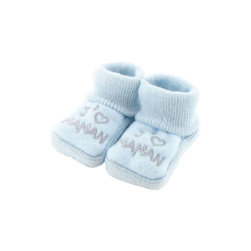 Chaussons pour bébé 0 à 3 Mois bleu - J'aime maman