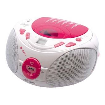 Metronic 477400 - Lecteur CD MP3 Pop Pink avec port USB - Blanc et
