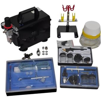 vidaXL Airbrush compressorset met 3 pistolen140286 - 1