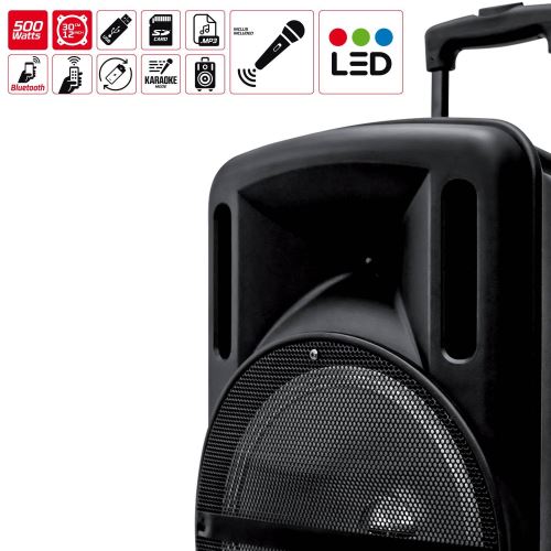 C/âble PC OFFERT Enceinte Mobile Batterie SONO DJ MyDj DJOON 12 500W /à LED RVB Party Karaok/é Micro