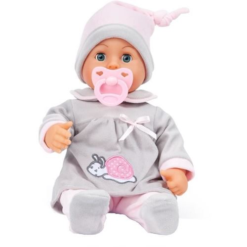 Bayer Design- Poupon Bébé, Premiers Mots avec 24 Sons avec des Yeux Endormis, 93824BC, Gris Rose avec Escargot