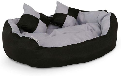 dibea lit canape lavable avec coussin reversible pour chien gris noir 65 x 50 x 20 cm paniers et mobilier pour chien achat prix fnac